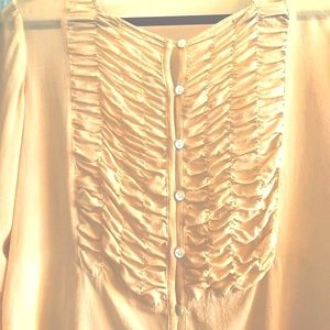 EBERT- 100% silk made in Italy. L/S cuffed shirt Front tux details.classic style